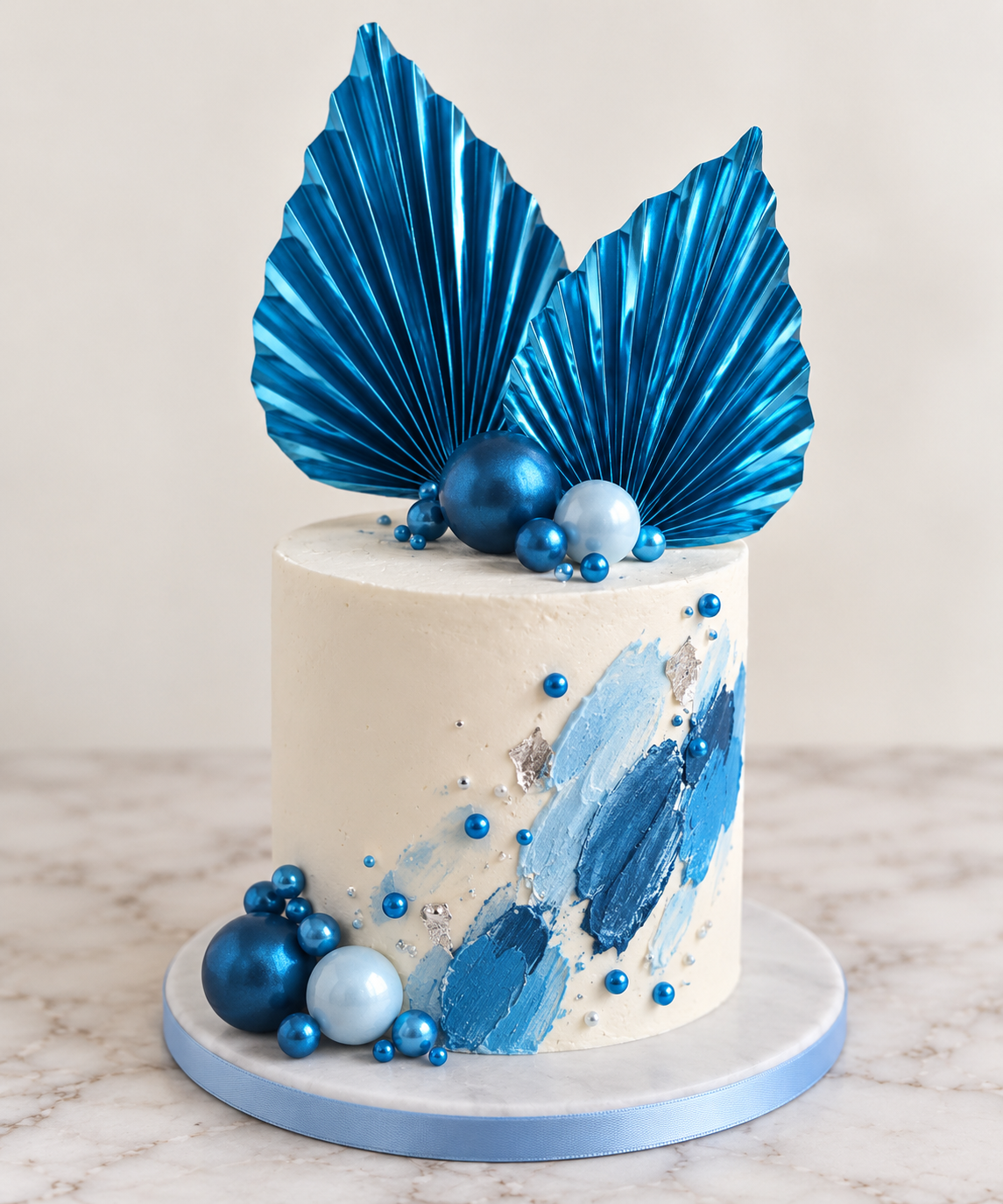 Metallic Fan Cake Toppers
