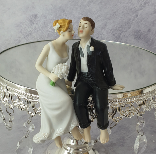 Whimsical Sitting Bride & Groom