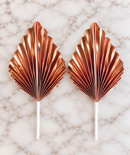 Metallic Fan Cake Toppers