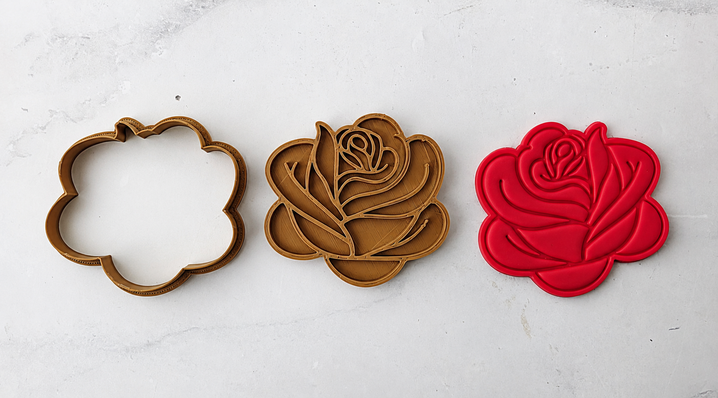 Rose Head Cookie Cutter & Embosser