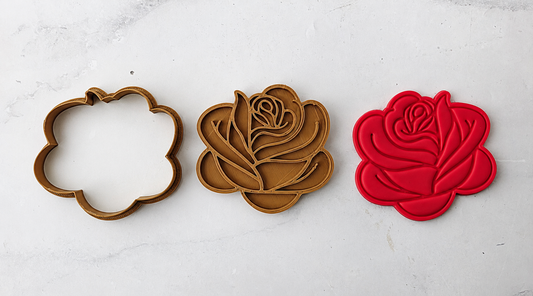 Rose Head Cookie Cutter & Embosser