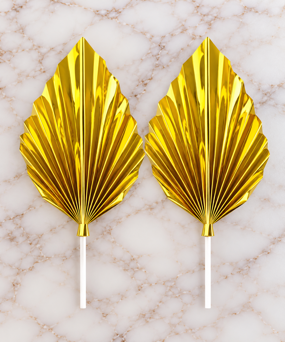 Metallic Fan Cake Toppers