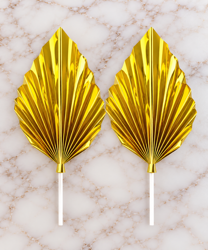 Metallic Fan Cake Toppers