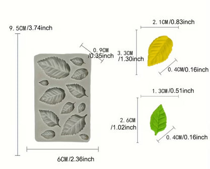 12 Assorted Leaf Silicone Mould