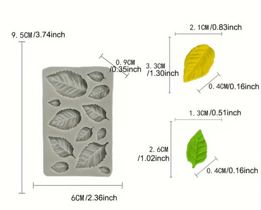 12 Assorted Leaf Silicone Mould