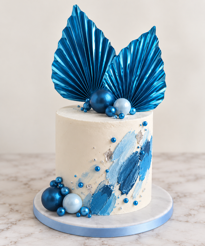 Metallic Fan Cake Toppers