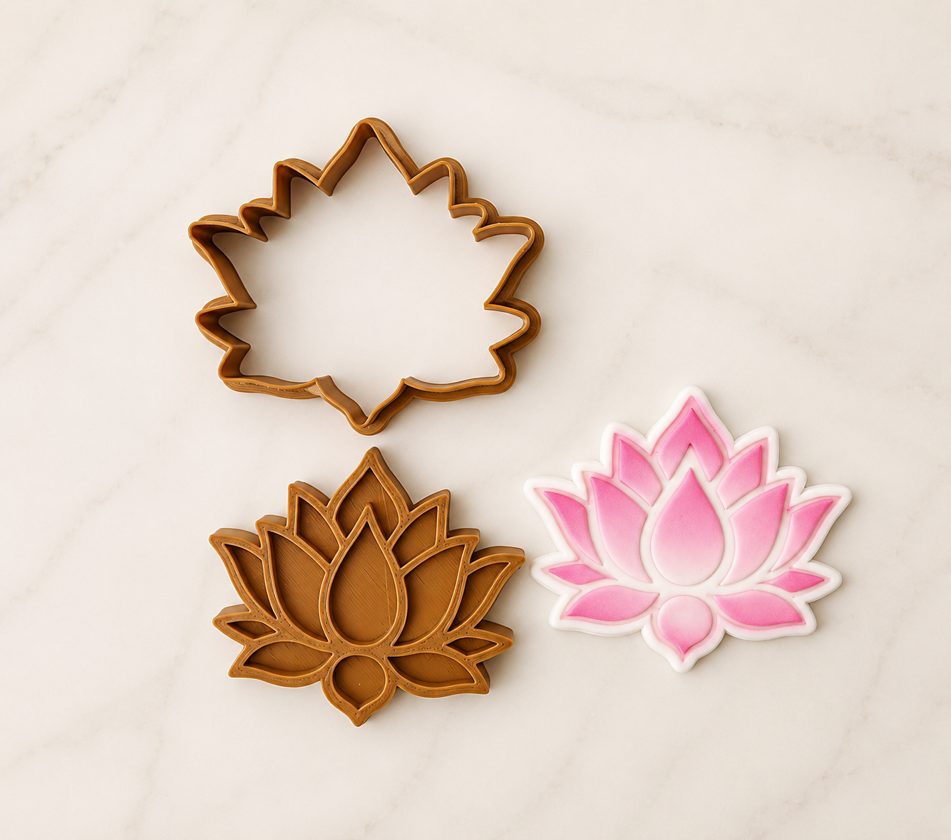 Lotus Flower Cookie Cutter & Embosser