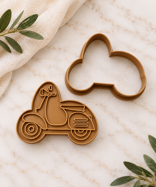 Vespa/Scooter Cookie Cutter & Embosser Set