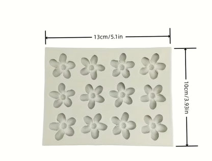 12 Mini Blossom Flower Silicone Mould