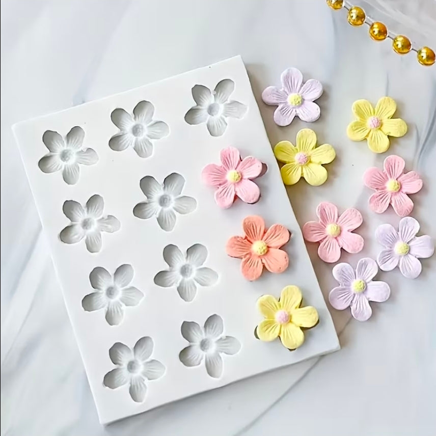 12 Mini Blossom Flower Silicone Mould